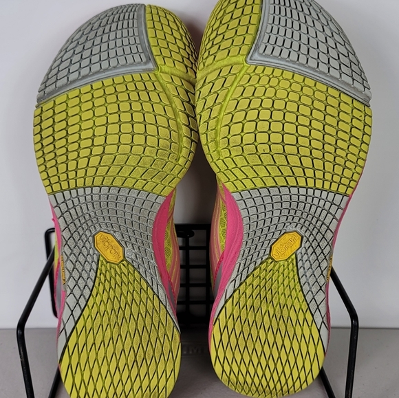 Merrell Vibram Yellow Pink J58096 Road Glove Dash 2 Running Shoes Women's Sz 8 - Picture 7 of 8